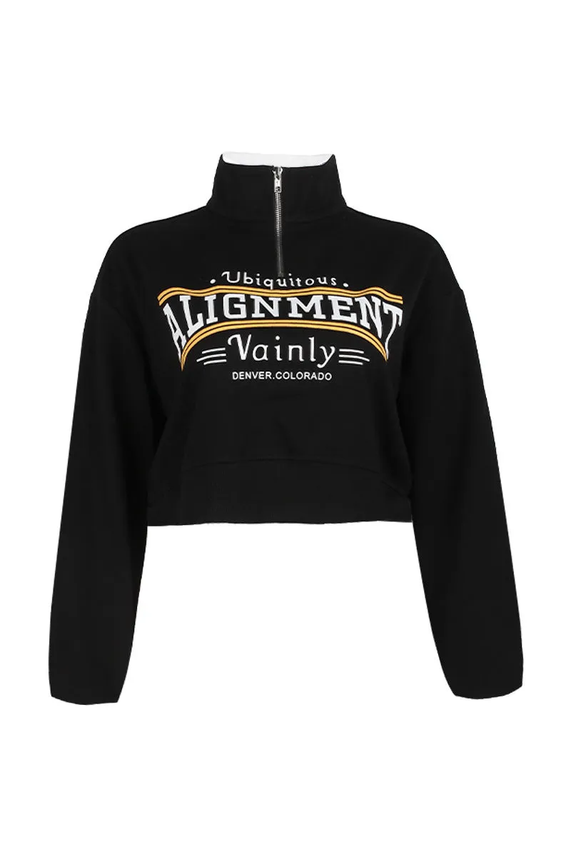 WQ3283 Zipper Polo Sweatshirt
