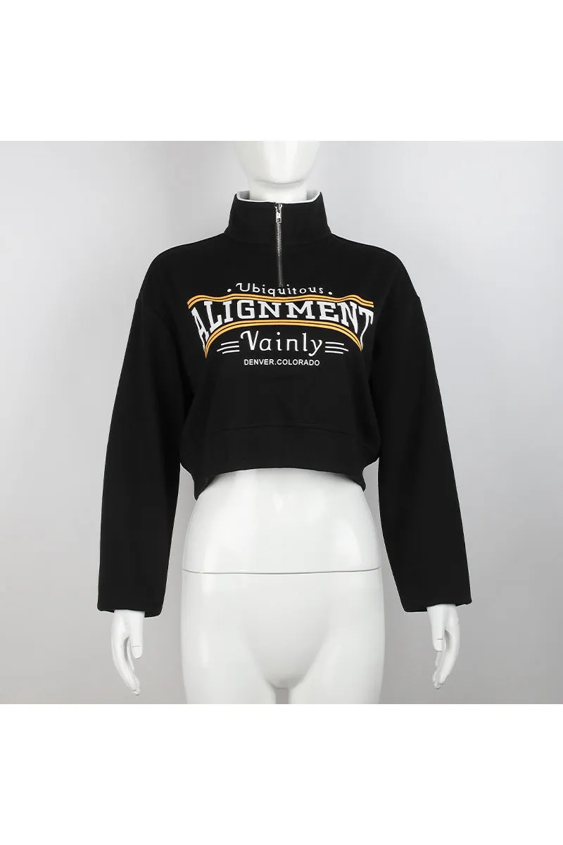 WQ3283 Zipper Polo Sweatshirt