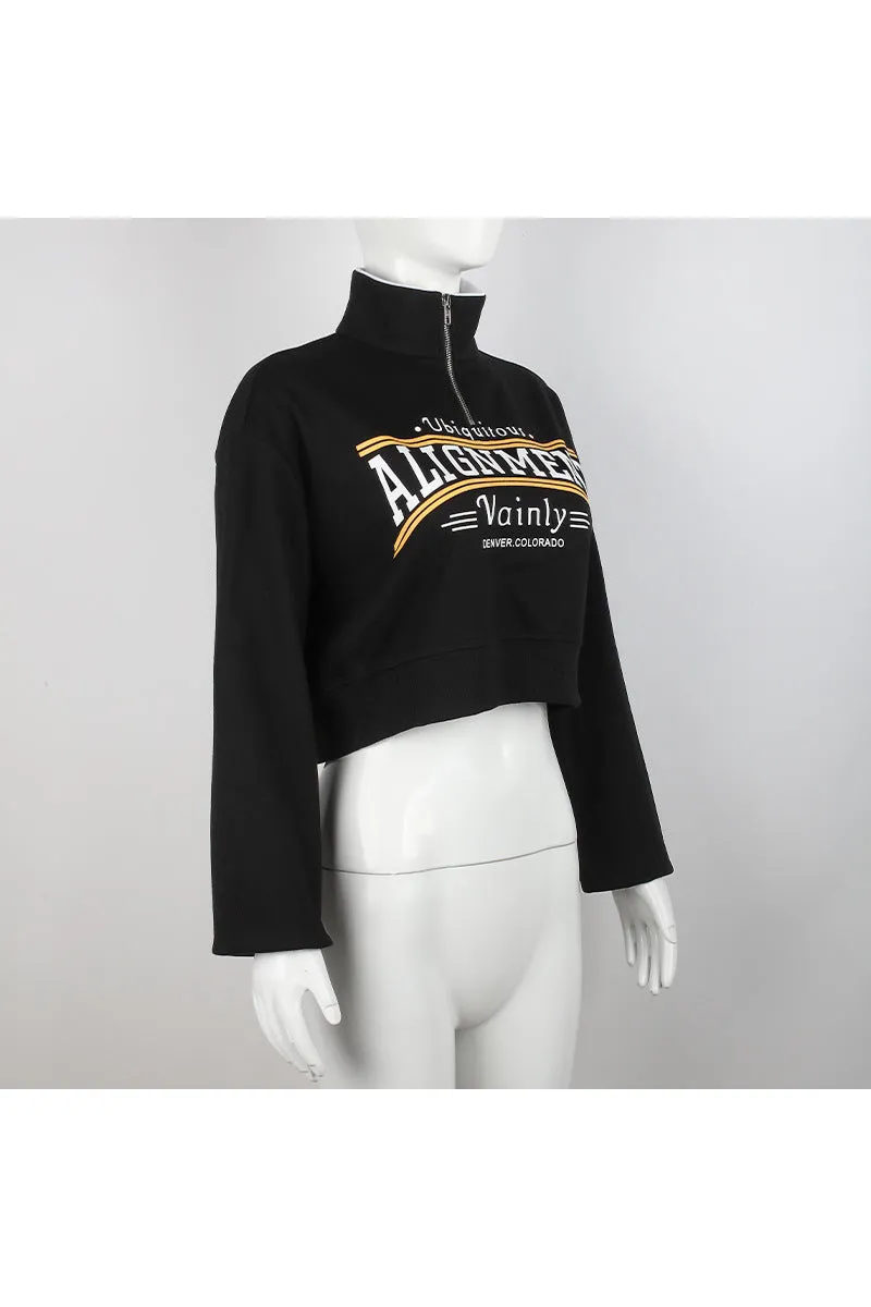 WQ3283 Zipper Polo Sweatshirt
