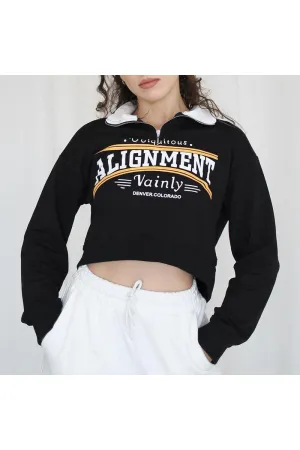 WQ3283 Zipper Polo Sweatshirt